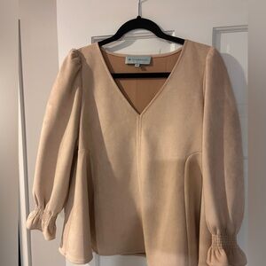 Tuckernuck Cream V-Neck Blouse